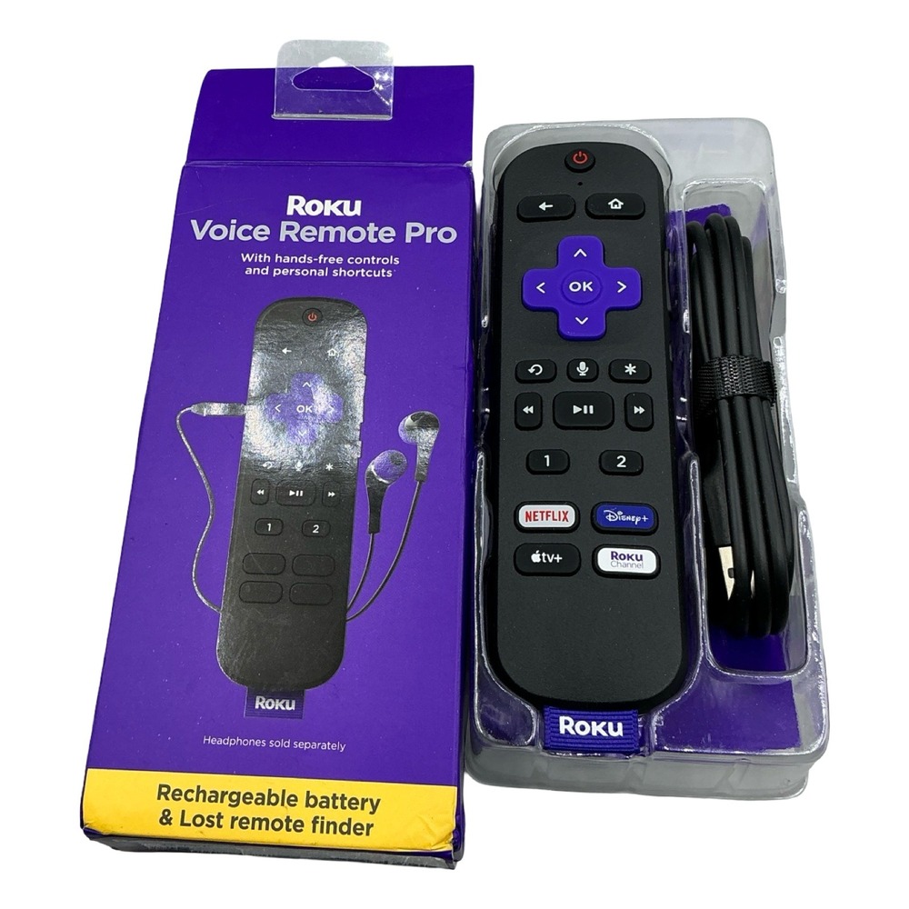 Roku Voice Remote Pro Rechargeable Hands-Free Voice Control Black RCS01R RC-MC1